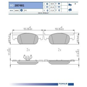 DACIA Bremsbeläge von FOMAR Friction
