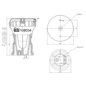 Federbalg, Luftfederung 108034 von FEBI BILSTEIN günstig für 128,90 € online kaufen