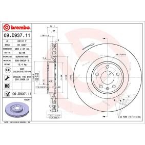Achetez des Disque de frein BREMBO 09.D937.11 à prix pour 117,18 €