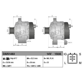 Lichtmaschine DAN1483 von DENSO günstig für 253,53 € online kaufen