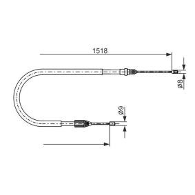 Handbremsseil 1 987 482 871 von BOSCH günstig für 14,24 € online kaufen