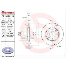 Compre Disco de travão da BREMBO 09.5196.14 a um preço baixo por 42,28 €