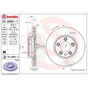 Achetez des Disque de frein BREMBO 09.9868.11 à prix pour 71,32 €