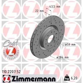 Bremsscheibe 110.2207.52 von ZIMMERMANN günstig für 105,93 € online kaufen