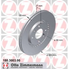 Bremsscheibe 180.3003.00 von ZIMMERMANN günstig für 108,37 € online kaufen