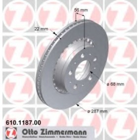 Bremsscheibe 610.1187.00 von ZIMMERMANN günstig für 122,45 € online kaufen