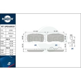Compre Pastilhas de travão da ROTINGER RT 1PD16910 a um preço baixo por 35,94 €