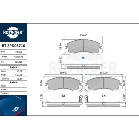 Compre Pastilhas de travão da ROTINGER RT 2PD08710 a um preço baixo por 35,34 €