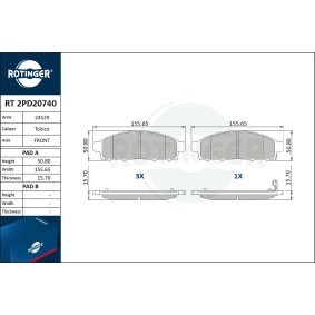 Compre Pastilhas de travão da ROTINGER RT 2PD20740 a um preço baixo por 39,66 €