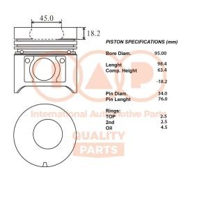 Achetez des Piston IAP QUALITY PARTS 100-17150 à prix pour 571,58 €