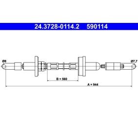 Achetez des Câble d'embrayage ATE 24.3728-0114.2 à prix pour 23,93 €