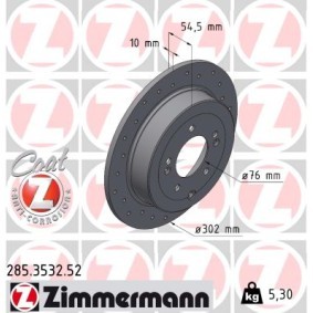 Bremsscheibe 285.3532.52 von ZIMMERMANN günstig für 75,17 € online kaufen