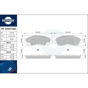 Compre Pastilhas de travão da ROTINGER RT 1PD27160 a um preço baixo por 54,57 €