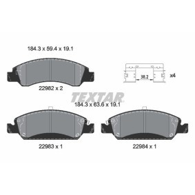 Achetez des Plaquettes de frein TEXTAR 2298201 à prix pour 69,35 €