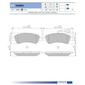 Bremsbeläge FO 266881 von FOMAR Friction günstig für 23,73 € online kaufen