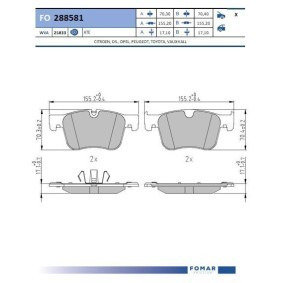 Bremsbeläge FO 288581 von FOMAR Friction günstig für 33,08 € online kaufen