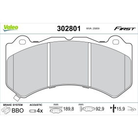 Comprar Juego de pastillas de freno de VALEO 302801 a bajo precio de 51,96 €