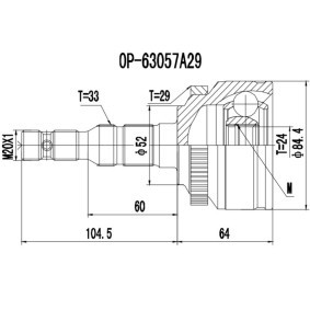 Gelenksatz, Antriebswelle 77-OP-950 von PROCARO günstig für 32,02 € online kaufen