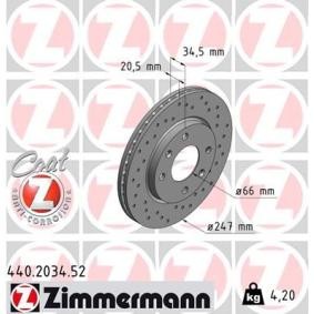 Bremsscheibe 440.2034.52 von ZIMMERMANN günstig für 211,70 € online kaufen