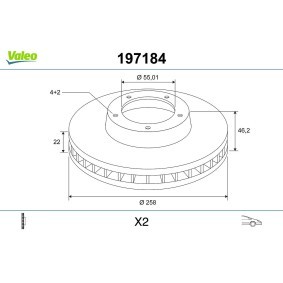 Køb Bremseskive af VALEO 197184 til den lave pris 561,25 DKK