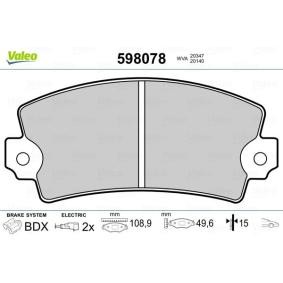 Achetez des Plaquettes de frein VALEO 598078 à prix pour 26,59 €