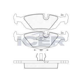 Achetez des Plaquettes de frein ICER 180422 à prix pour 16,68 €