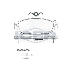 Achetez des Plaquettes de frein ICER 180806-700 à prix pour 11,66 €
