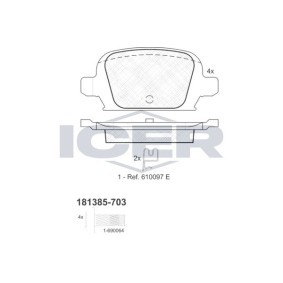 Achetez des Plaquettes de frein ICER 181385-703 à prix pour 23,66 €