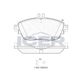 Achetez des Plaquettes de frein ICER 182061 à prix pour 37,42 €