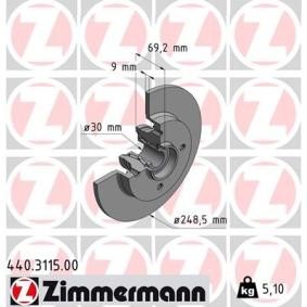 Bremsscheibe 440.3115.00 von ZIMMERMANN günstig für 155,54 € online kaufen