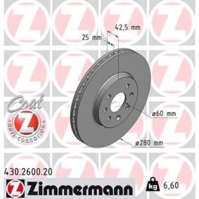 Compre Disco de travão da ZIMMERMANN 430.2600.20 a um preço baixo por 55,35 €