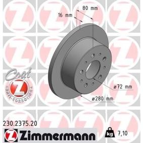 Bremsscheibe 230.2375.20 von ZIMMERMANN günstig für 55,17 € online kaufen