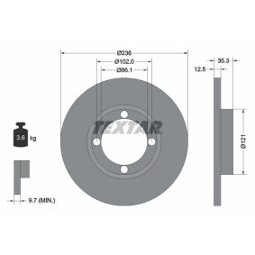 Bremsscheibe 92100300 von TEXTAR günstig für 22,66 € online kaufen