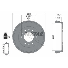 Comprar Tambor de freno de TEXTAR 94035500 a bajo precio de 106,13 €