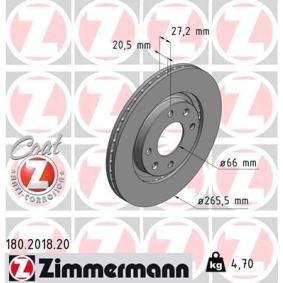 Bremsscheibe 180.2018.20 von ZIMMERMANN günstig für 70,32 € online kaufen