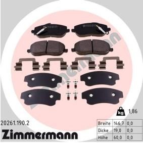Bremsbeläge für FIAT von ZIMMERMANN
