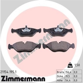 Acquista Kit pastiglie freni da ZIMMERMANN 21154.195.1 a buon mercato per soli 133,27 €
