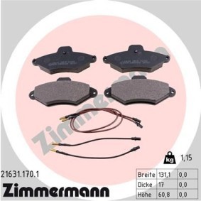 Achetez des Plaquettes de frein ZIMMERMANN 21631.170.1 à prix pour 101,79 €