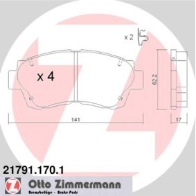 Compre Pastilhas de travão da ZIMMERMANN 21791.170.1 a um preço baixo por 105,86 €