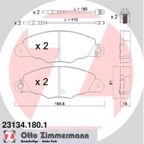 Achetez des Plaquettes de frein ZIMMERMANN 23134.180.1 à prix pour 100,35 €