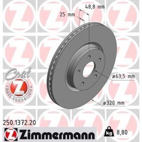 Bremsscheibe 250.1372.20 von ZIMMERMANN günstig für 73,30 € online kaufen