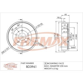 Osta Jarrurumpu FREMAX:llä BD-3961 edullisesti hintaan 85,00 €