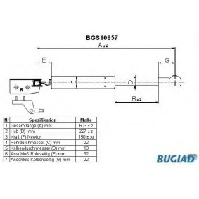 Köp Gasfjäder till baklucka av BUGIAD BGS10857 till det låga priset 275,66 kr