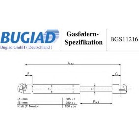 Acquista Ammortizzatore pneumatico cofano motore da BUGIAD BGS11216 a buon mercato per soli 19,89 €