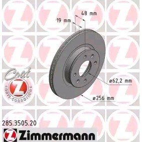 Bremsscheibe 285.3505.20 von ZIMMERMANN günstig für 54,05 € online kaufen