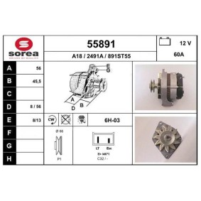 Lichtmaschine 55891 von EAI günstig für 101,39 € online kaufen