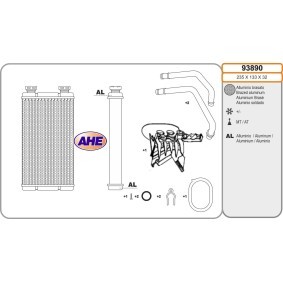 Acquista Scambiatore calore per riscaldamento abitacolo da AHE 93890 a buon mercato per soli 78,88 €