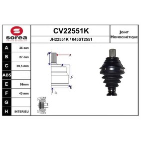 Gelenksatz, Antriebswelle CV22551K von EAI günstig für 60,87 € online kaufen