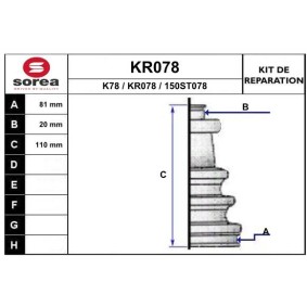 Faltenbalgsatz, Antriebswelle KR078 von EAI günstig für 11,06 € online kaufen