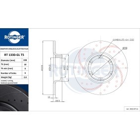 Køb Bremseskive af ROTINGER RT 1330-GL T5 til den lave pris 456,15 DKK